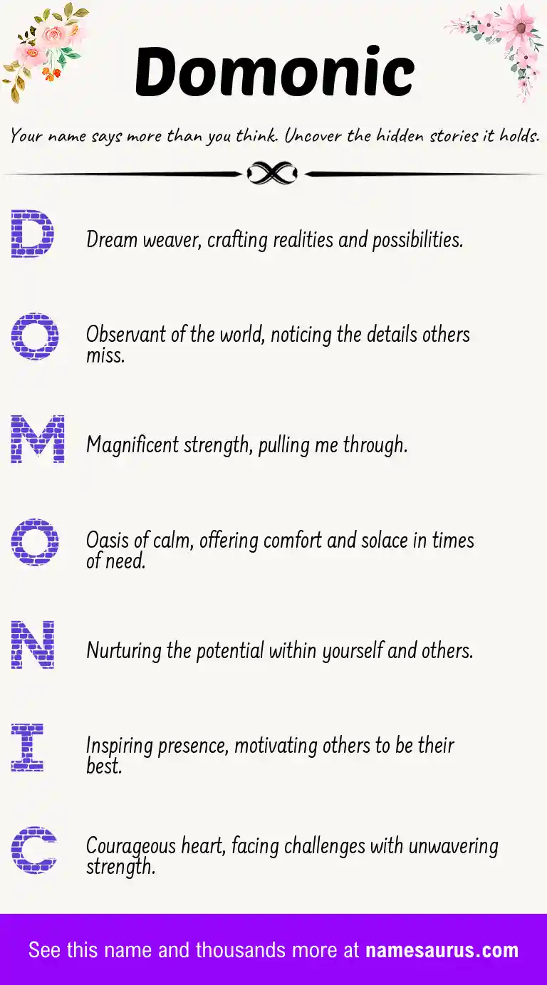 Acrostic poem about Domonic.