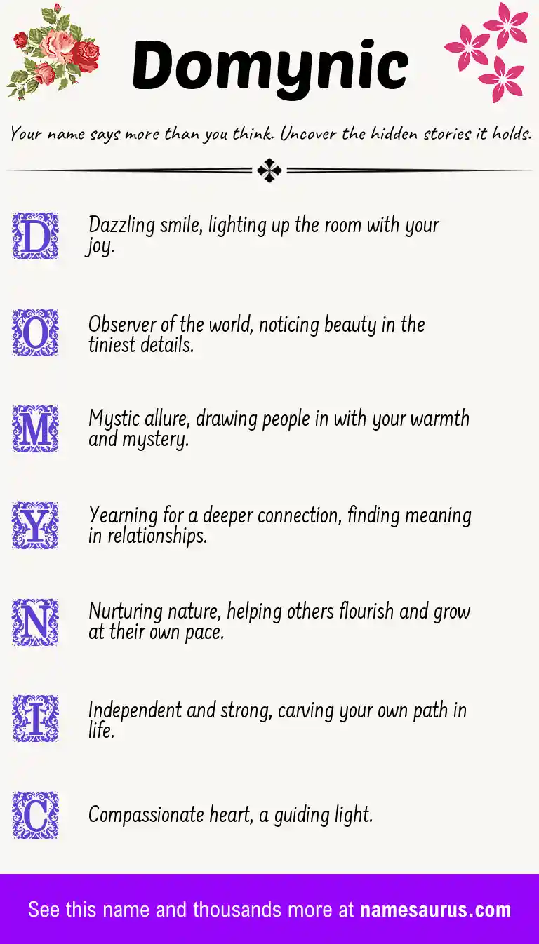 Acrostic poem about Domynic.
