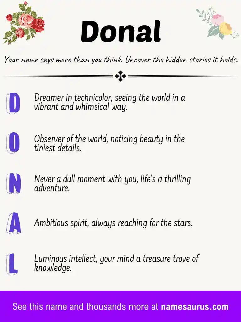 Acrostic poem about Donal.