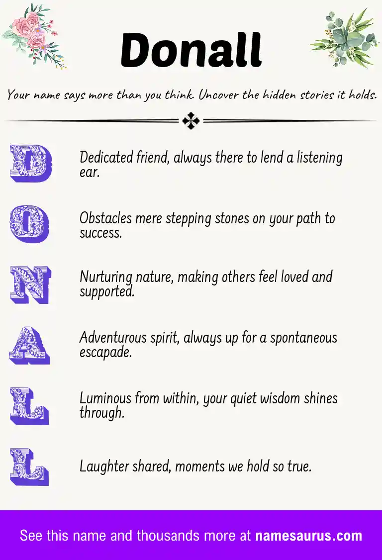 Acrostic poem about Donall.