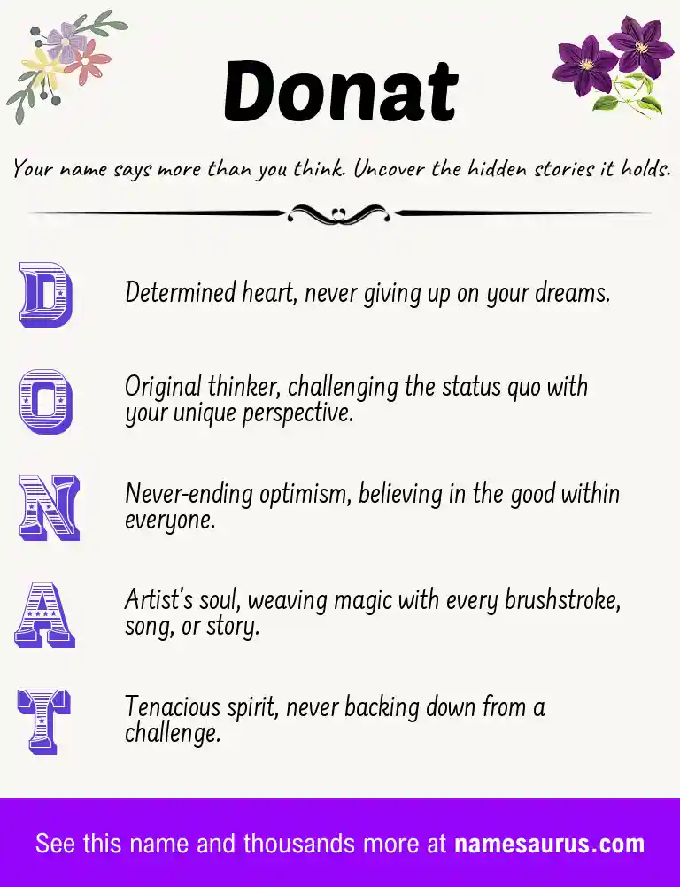 Acrostic poem about Donat.