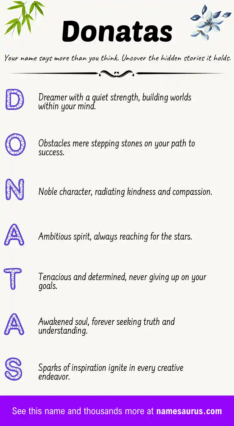 Acrostic poem about Donatas.