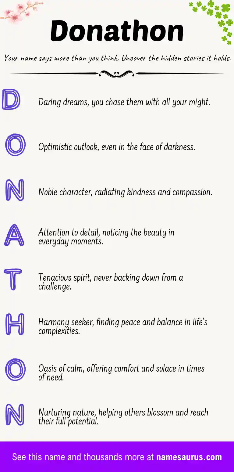 Acrostic poem about Donathon.