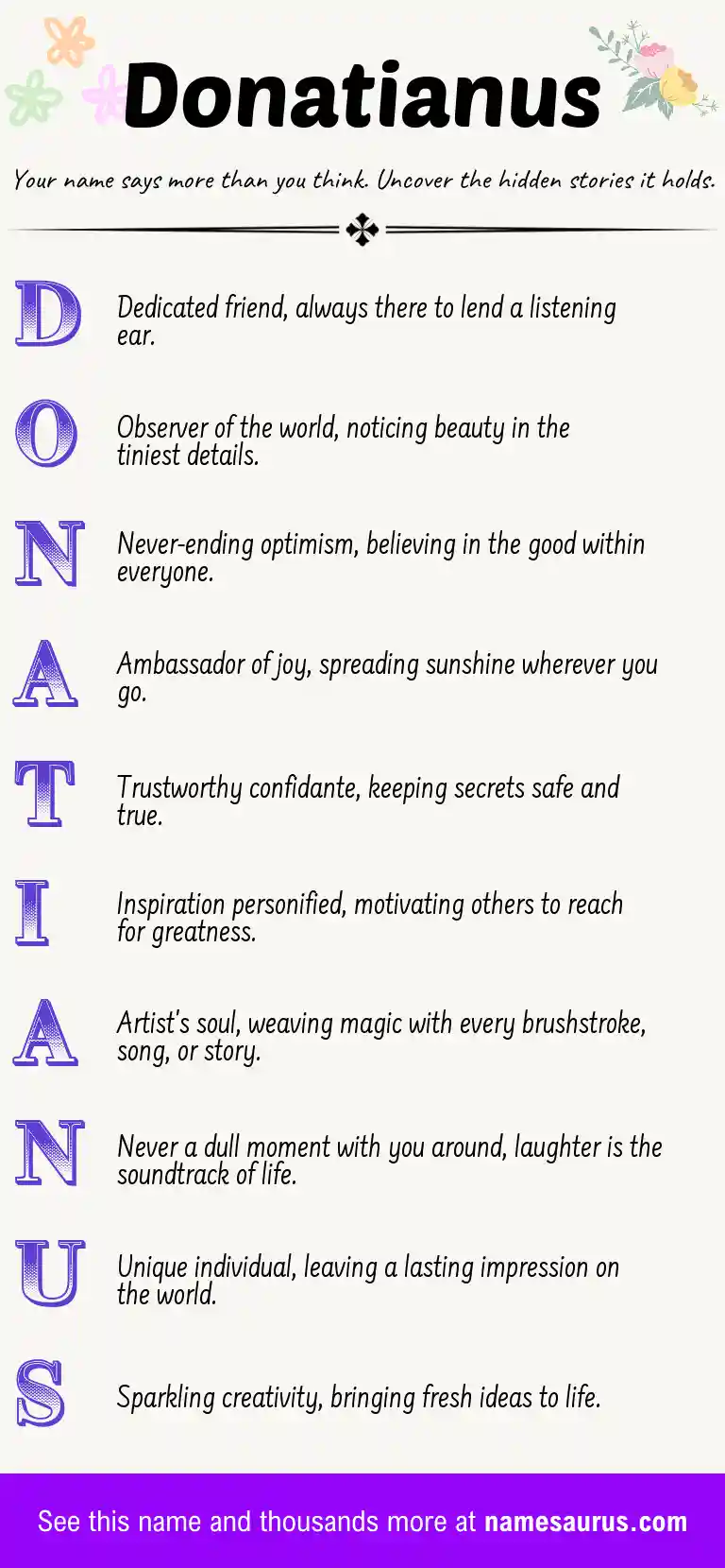Acrostic poem about Donatianus.