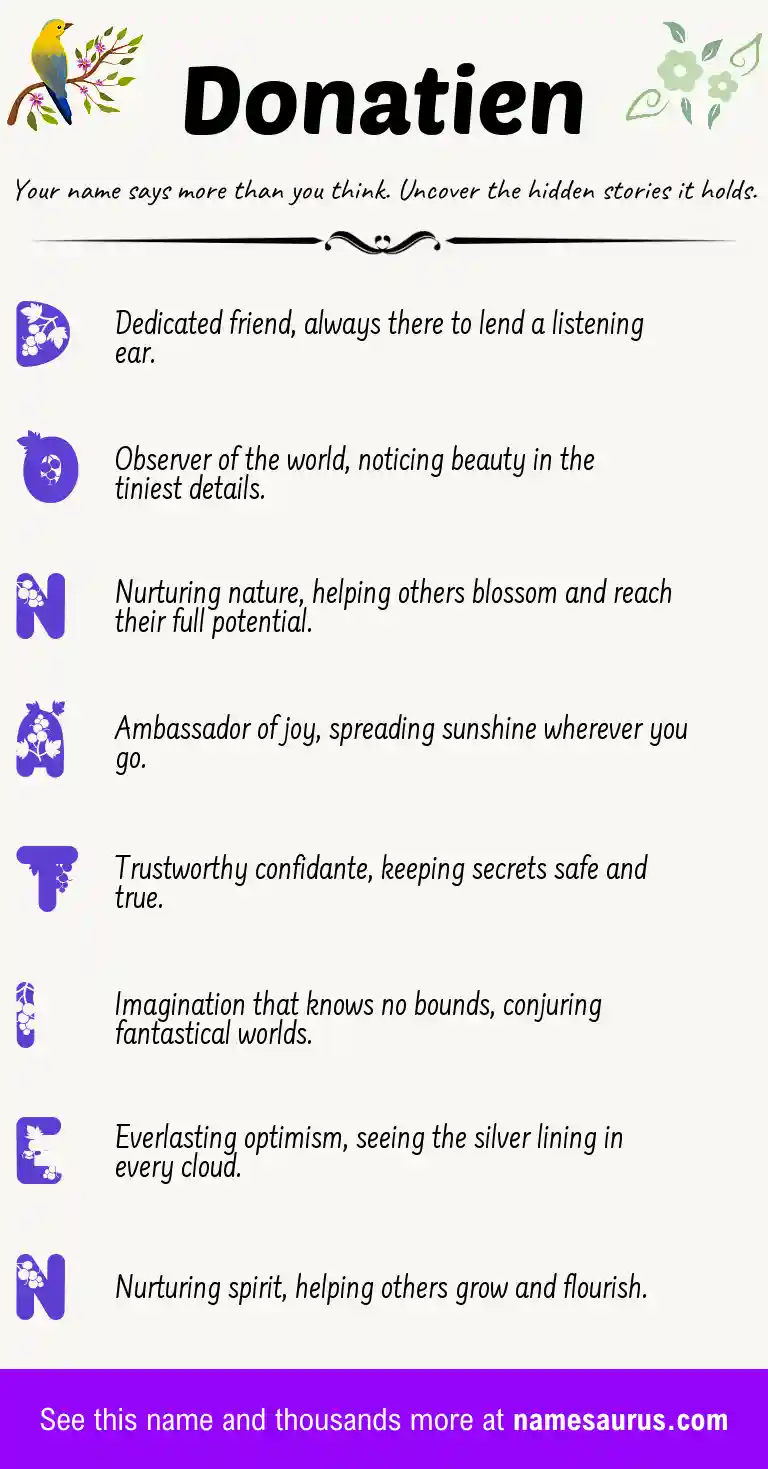 Acrostic poem about Donatien.