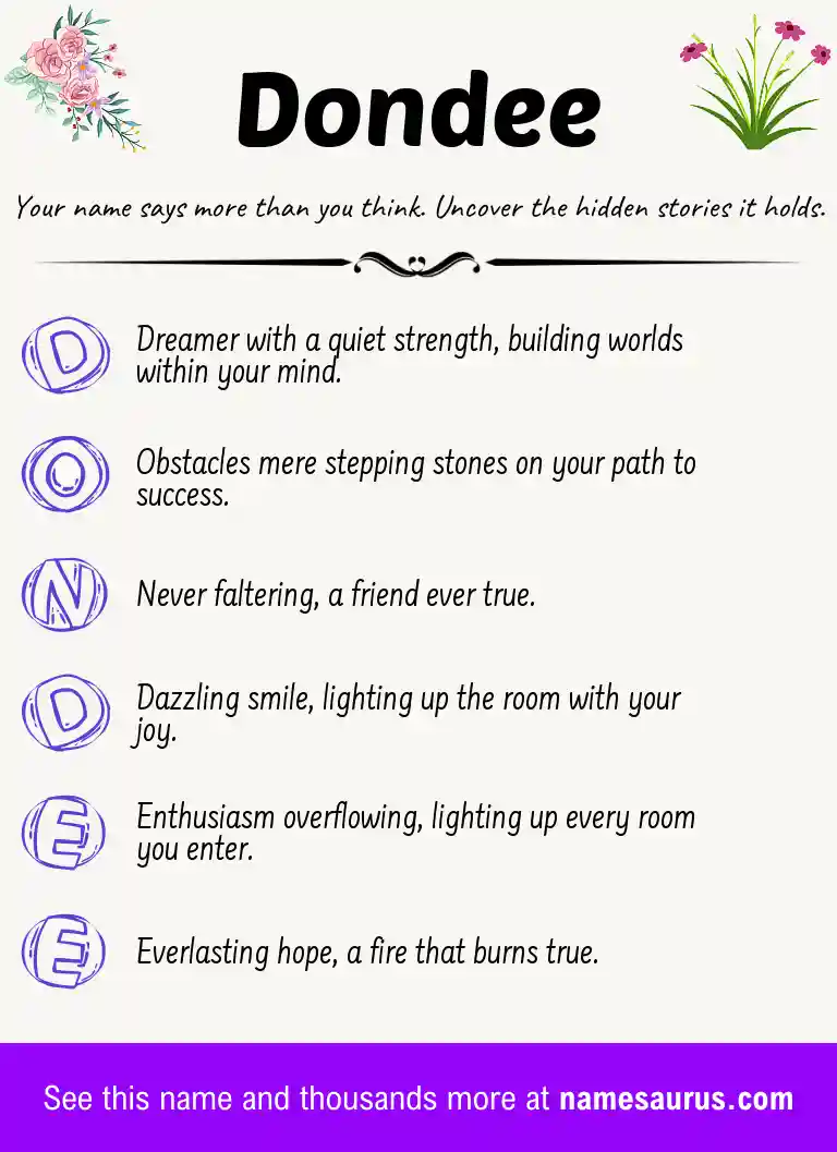 Acrostic poem about Dondee.