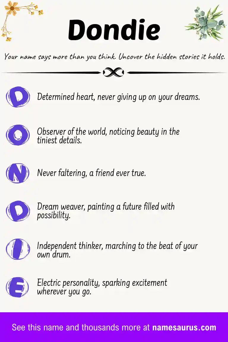 Acrostic poem about Dondie.