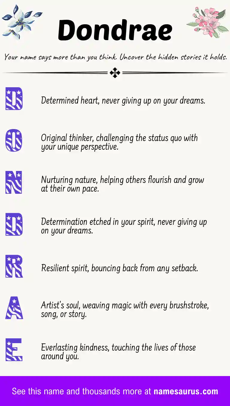 Acrostic poem about Dondrae.