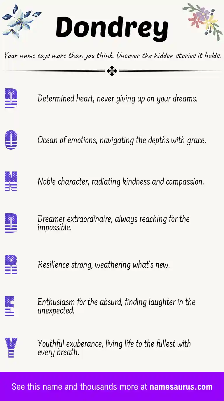 Acrostic poem about Dondrey.
