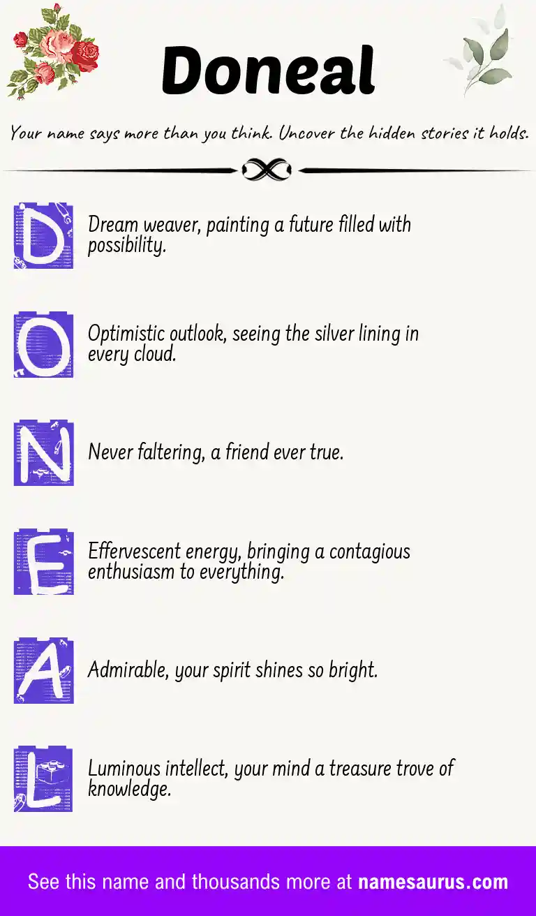 Acrostic poem about Doneal.