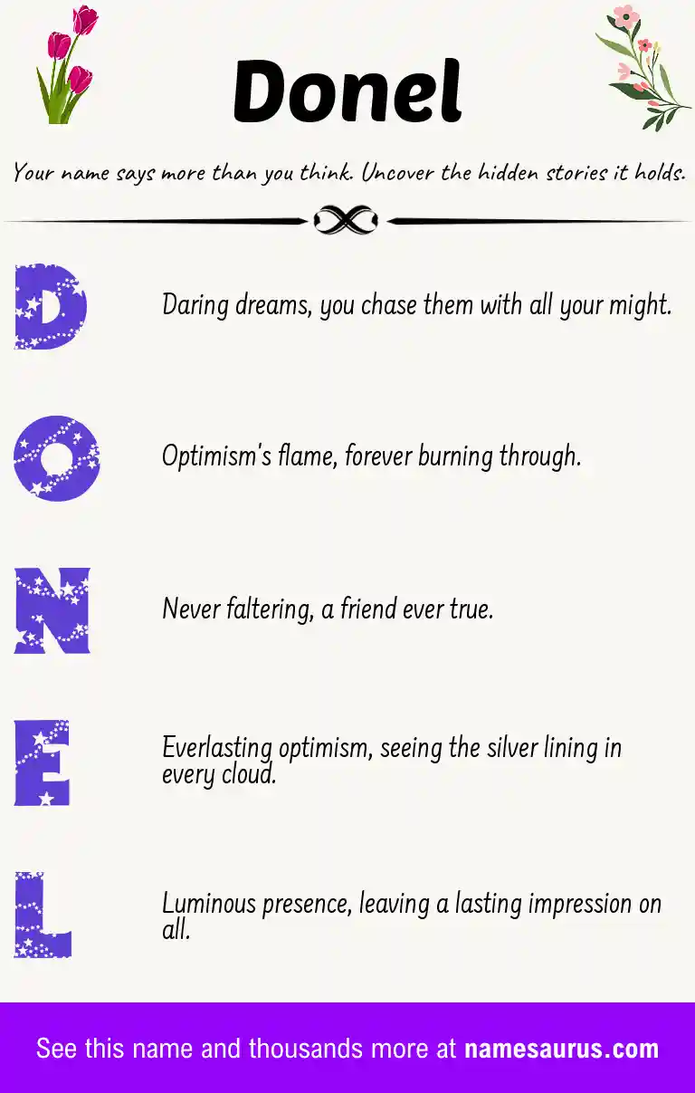 Acrostic poem about Donel.