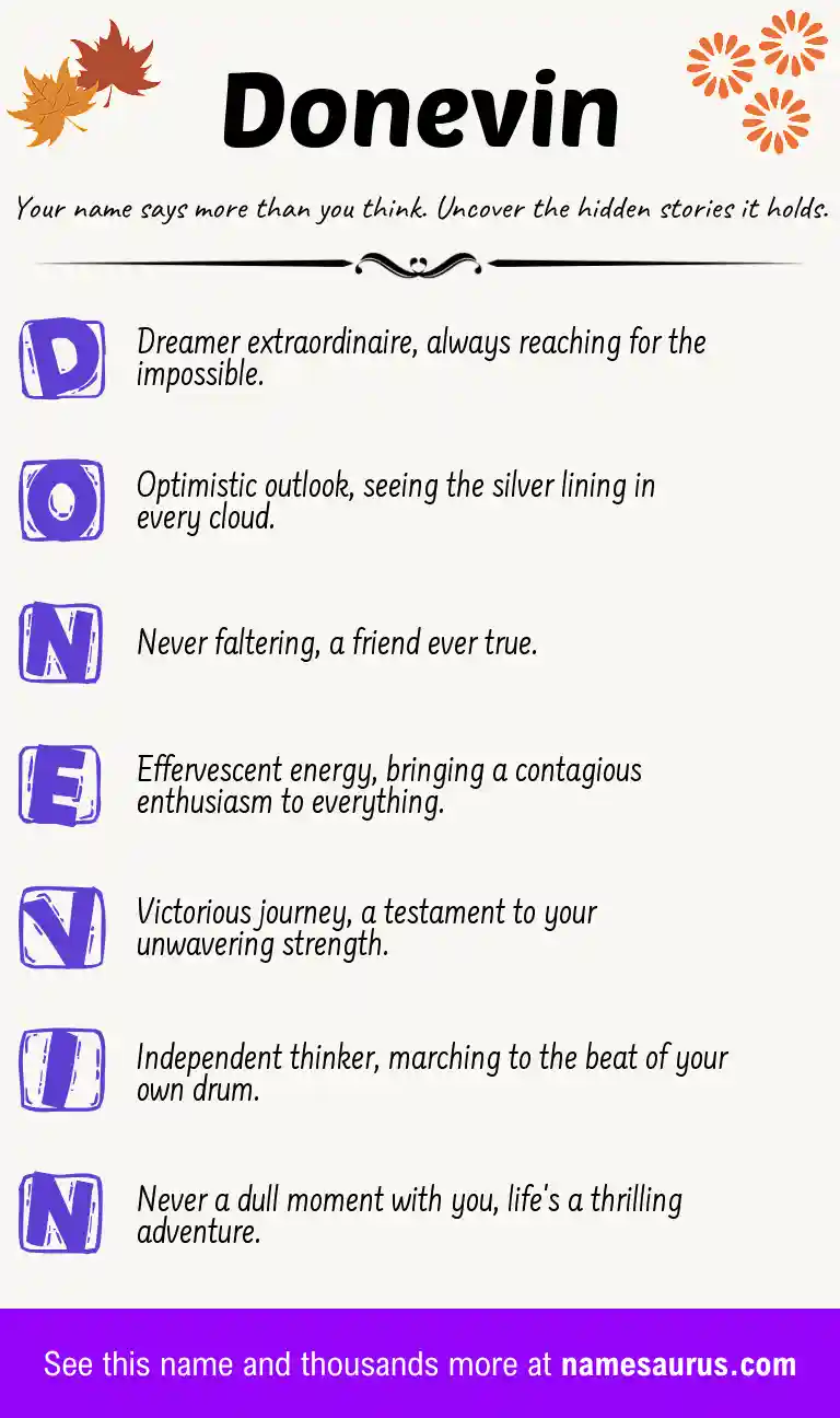 Acrostic poem about Donevin.
