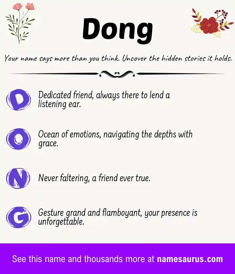 Acrostic poem about Dong.