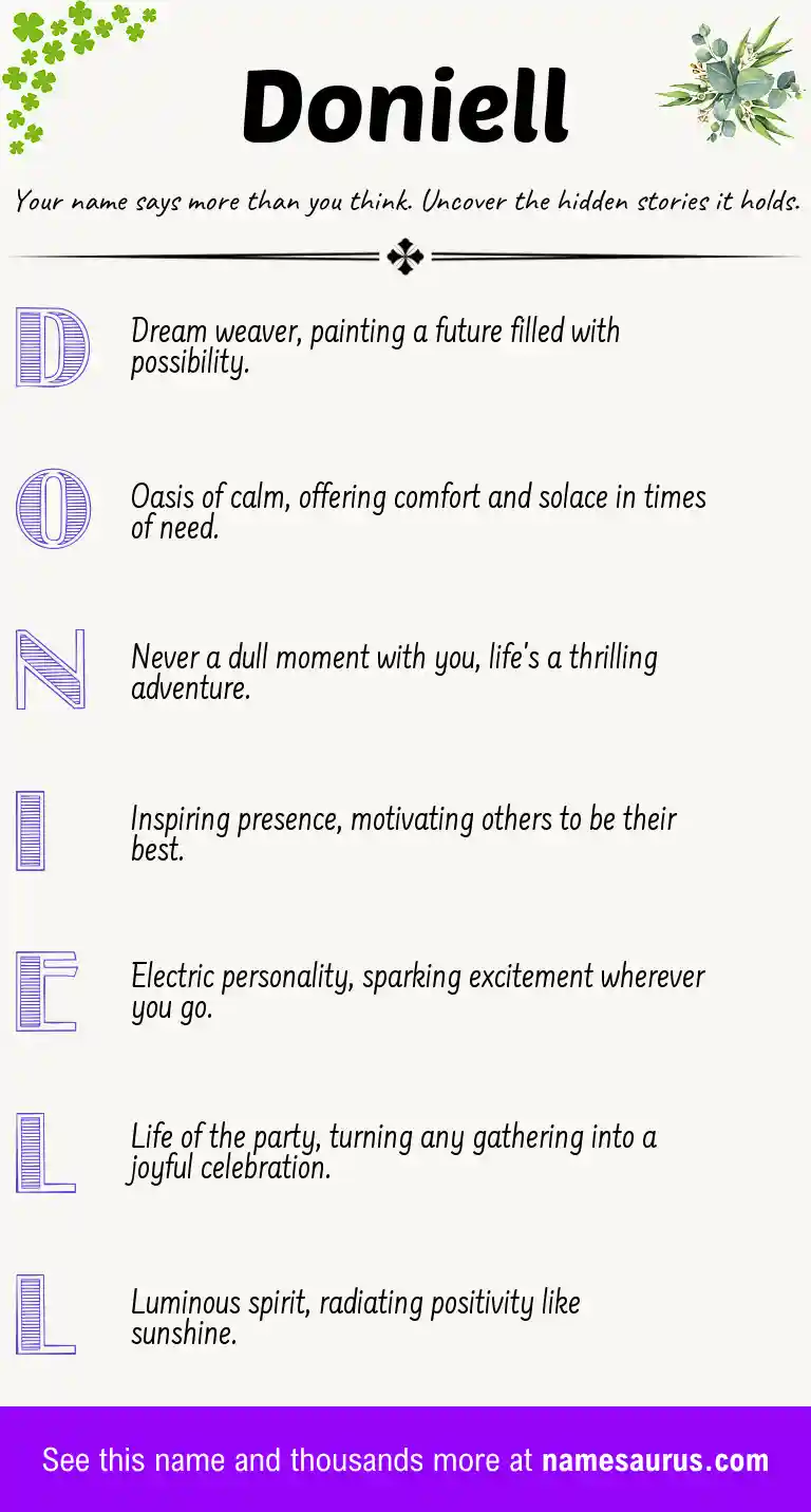 Acrostic poem about Doniell.
