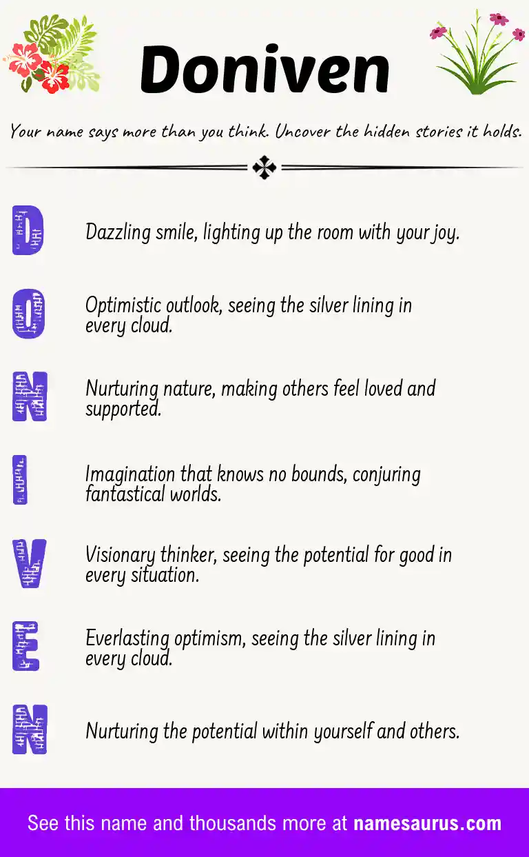 Acrostic poem about Doniven.