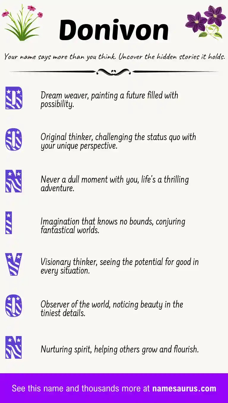 Acrostic poem about Donivon.