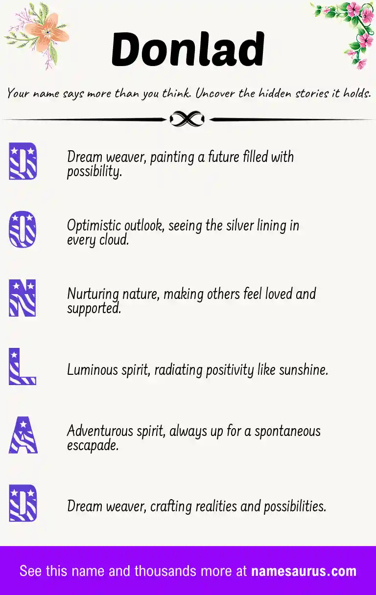 Acrostic poem about Donlad.