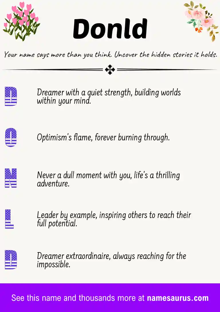 Acrostic poem about Donld.