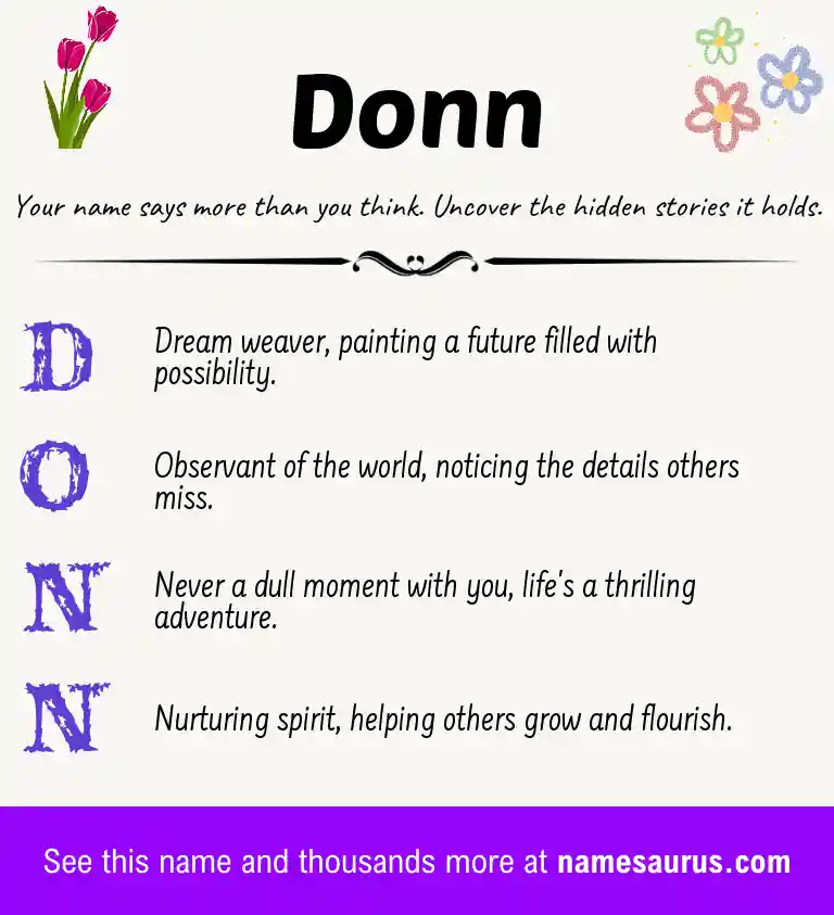Acrostic poem about Donn.