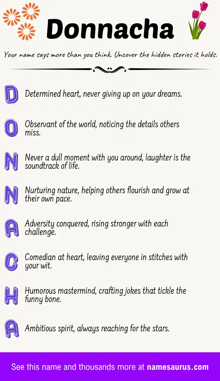 Acrostic poem about Donnacha.