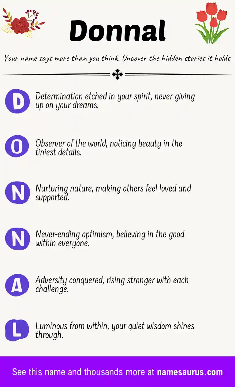 Acrostic poem about Donnal.