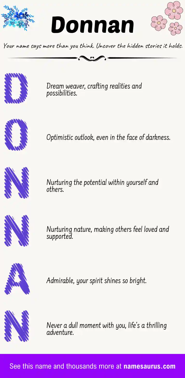 Acrostic poem about Donnan.