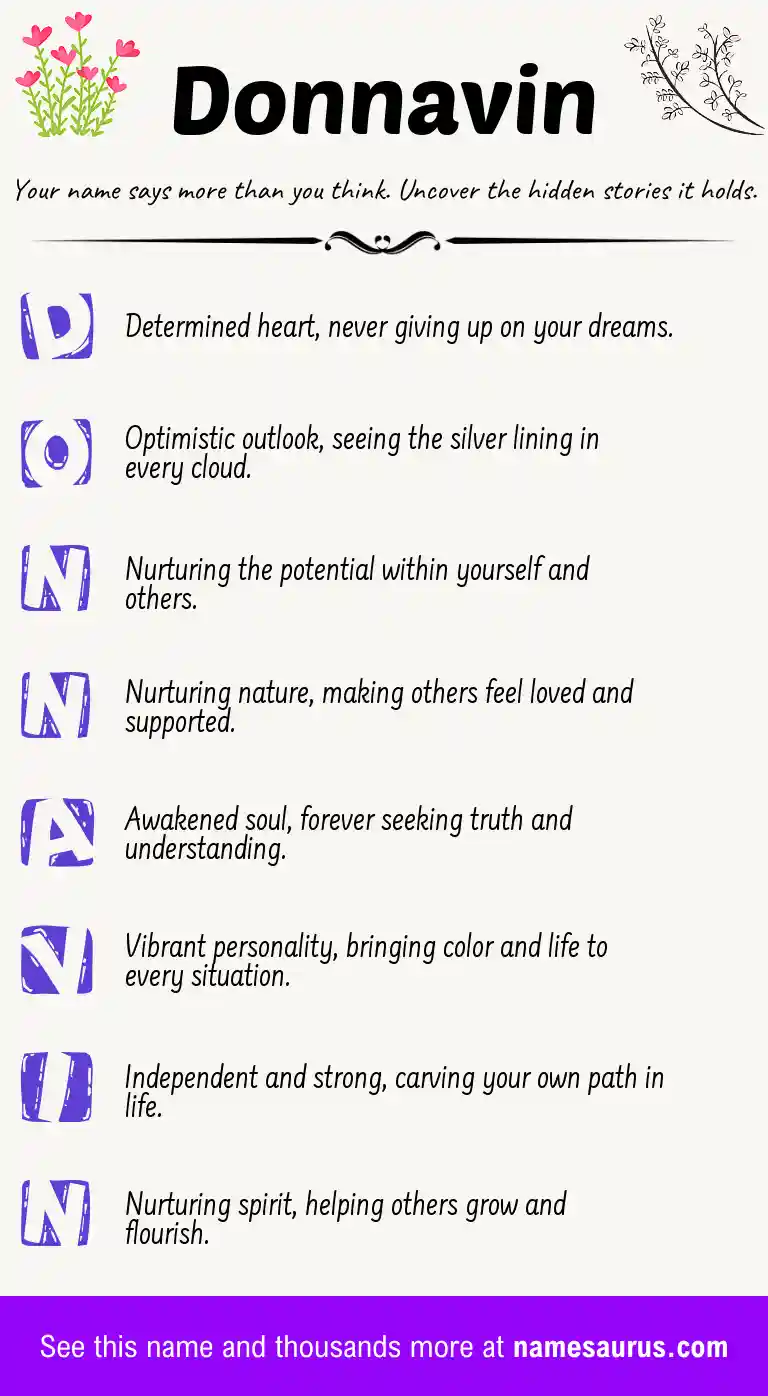 Acrostic poem about Donnavin.
