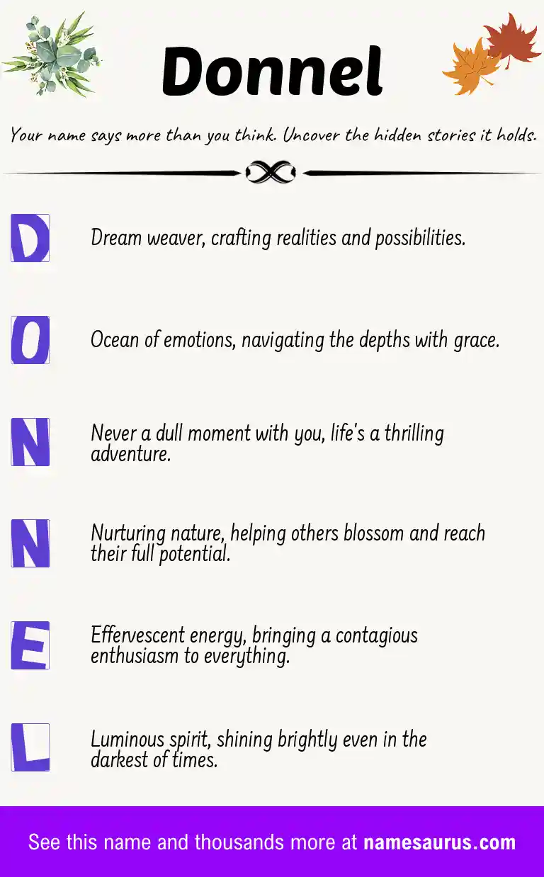 Acrostic poem about Donnel.