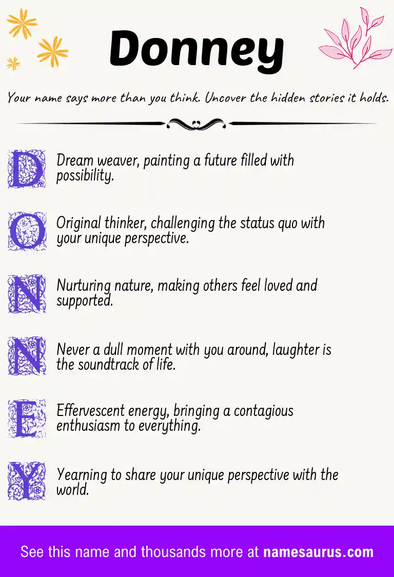 Acrostic poem about Donney.
