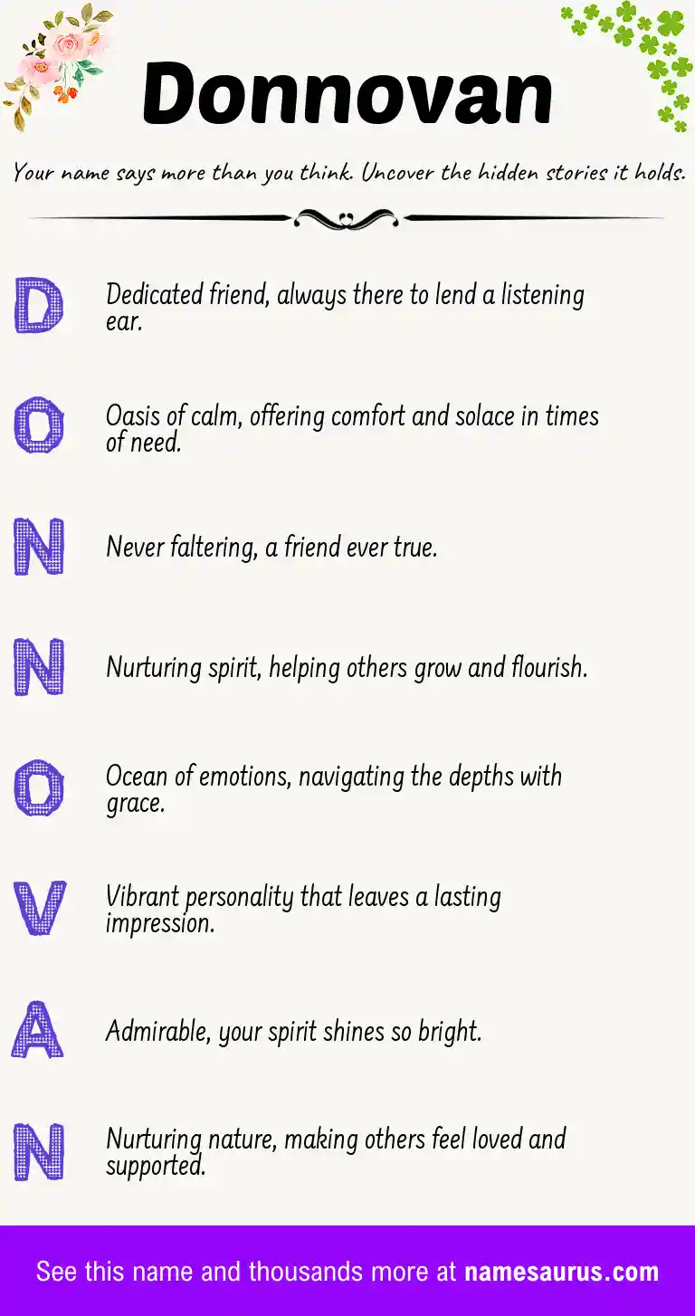 Acrostic poem about Donnovan.