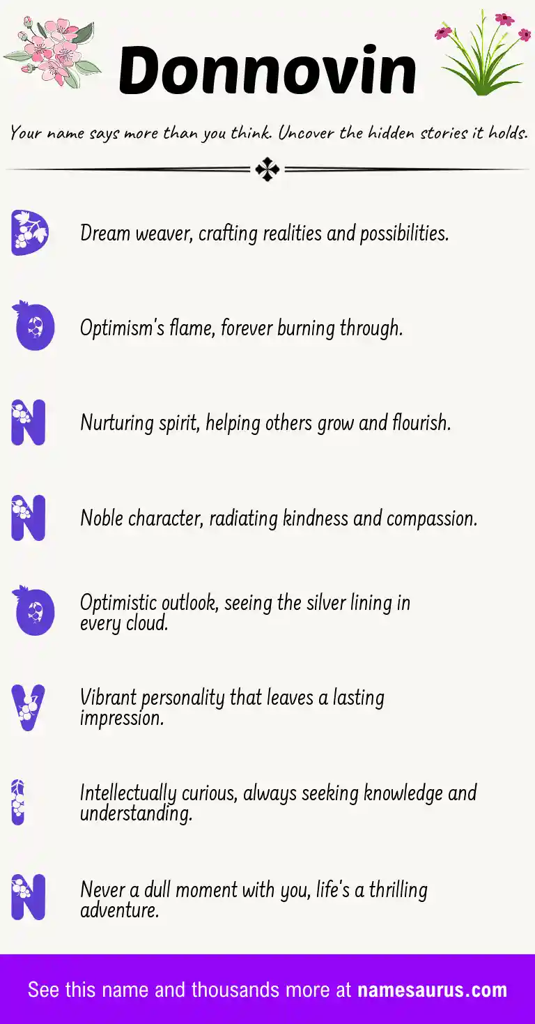 Acrostic poem about Donnovin.