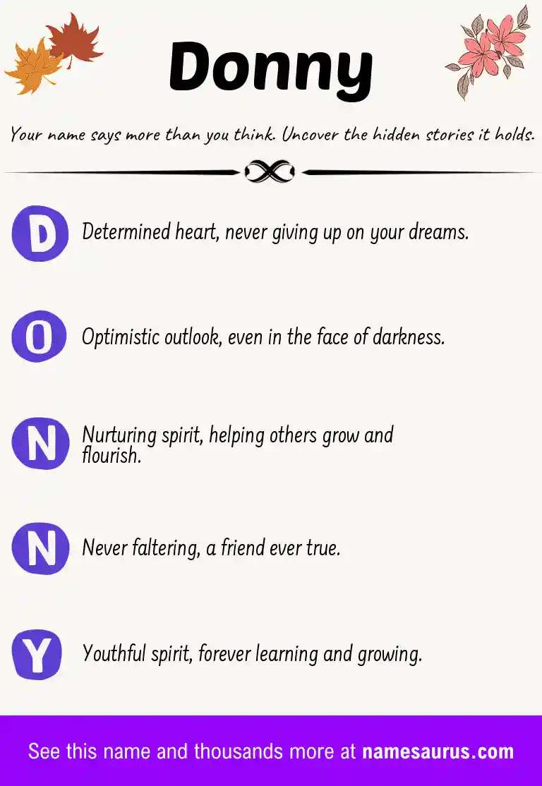 Acrostic poem about Donny.