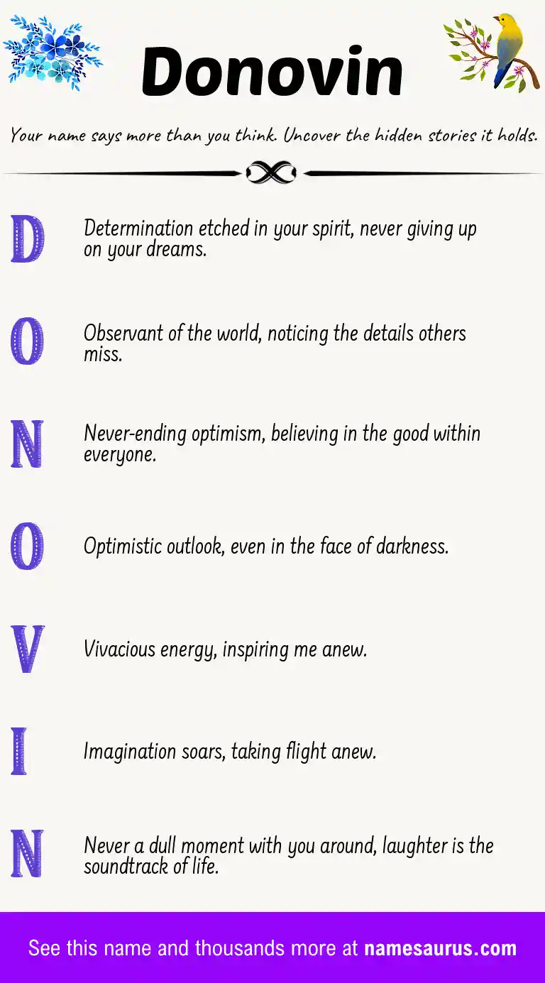 Acrostic poem about Donovin.