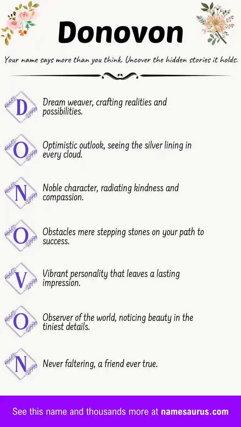 Acrostic poem about Donovon.