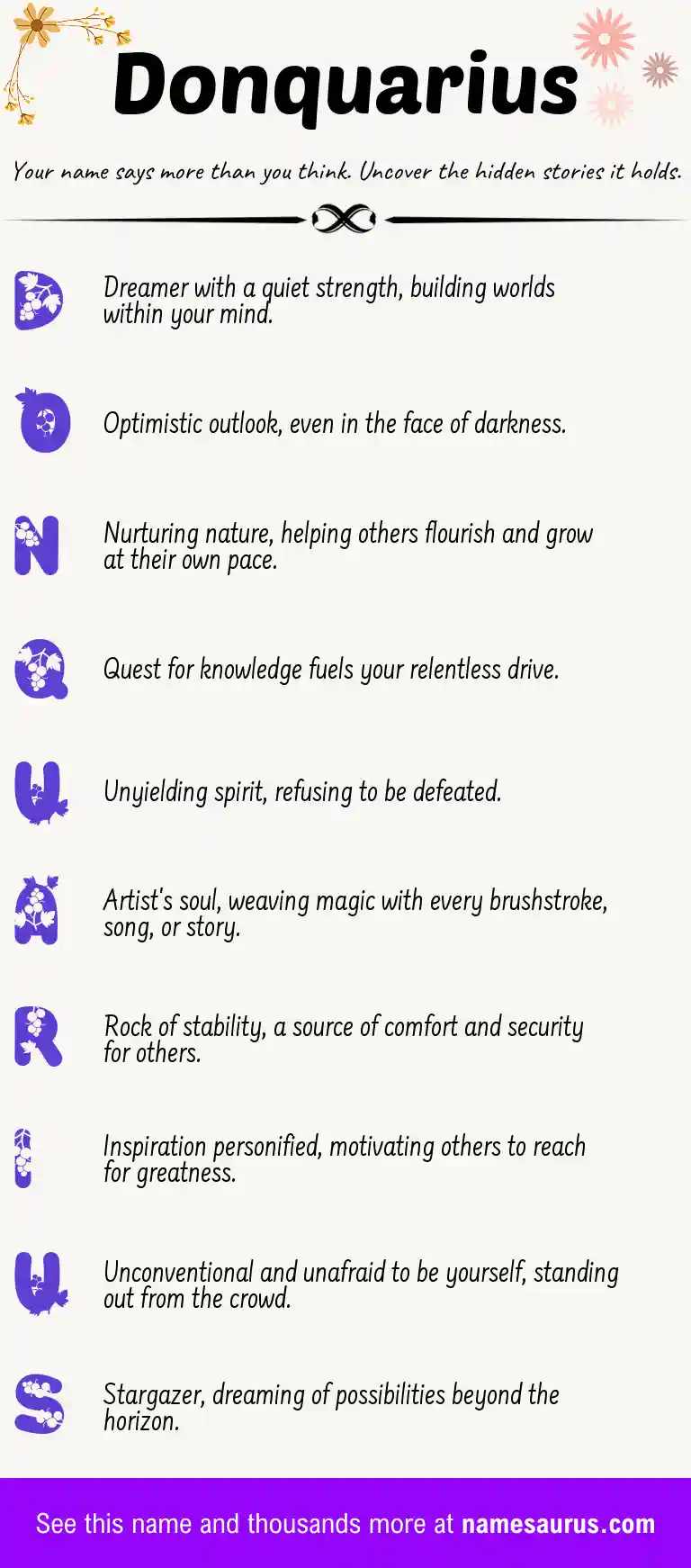 Acrostic poem about Donquarius.