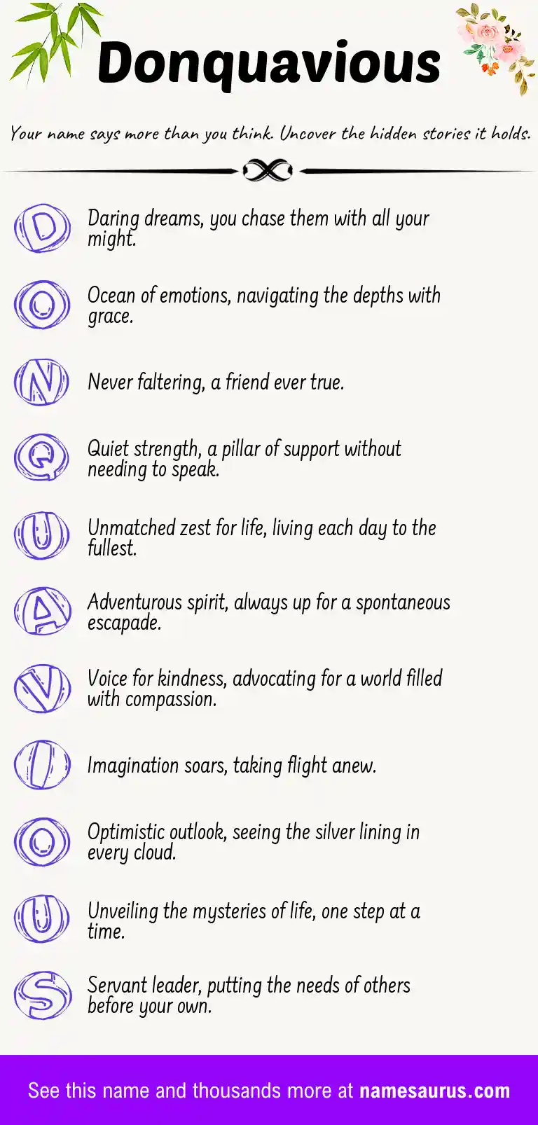 Acrostic poem about Donquavious.