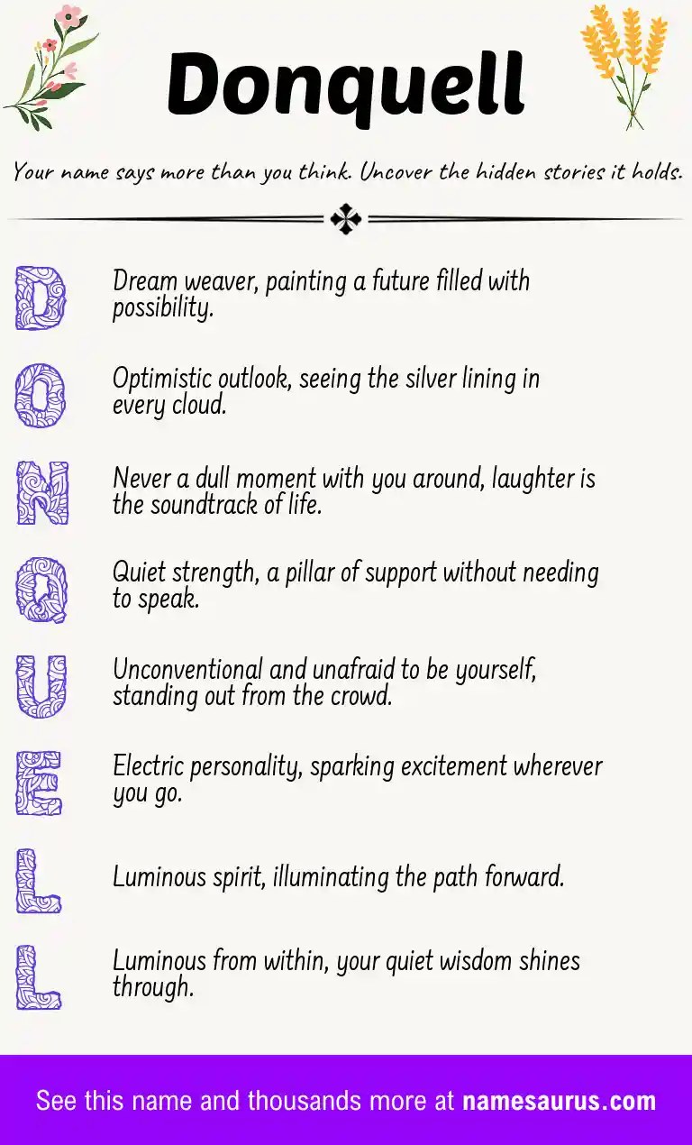 Acrostic poem about Donquell.