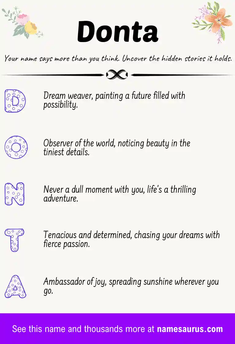Acrostic poem about Donta.