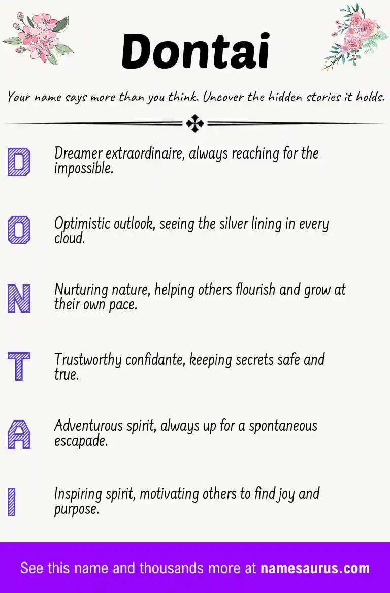 Acrostic poem about Dontai.
