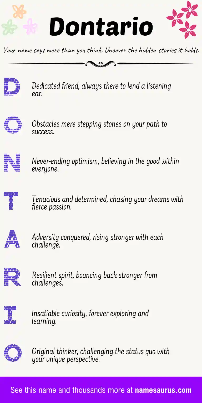 Acrostic poem about Dontario.