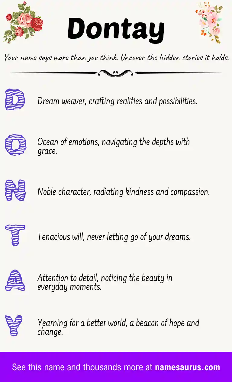 Acrostic poem about Dontay.