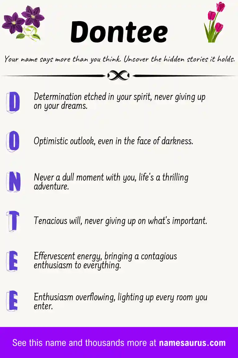 Acrostic poem about Dontee.