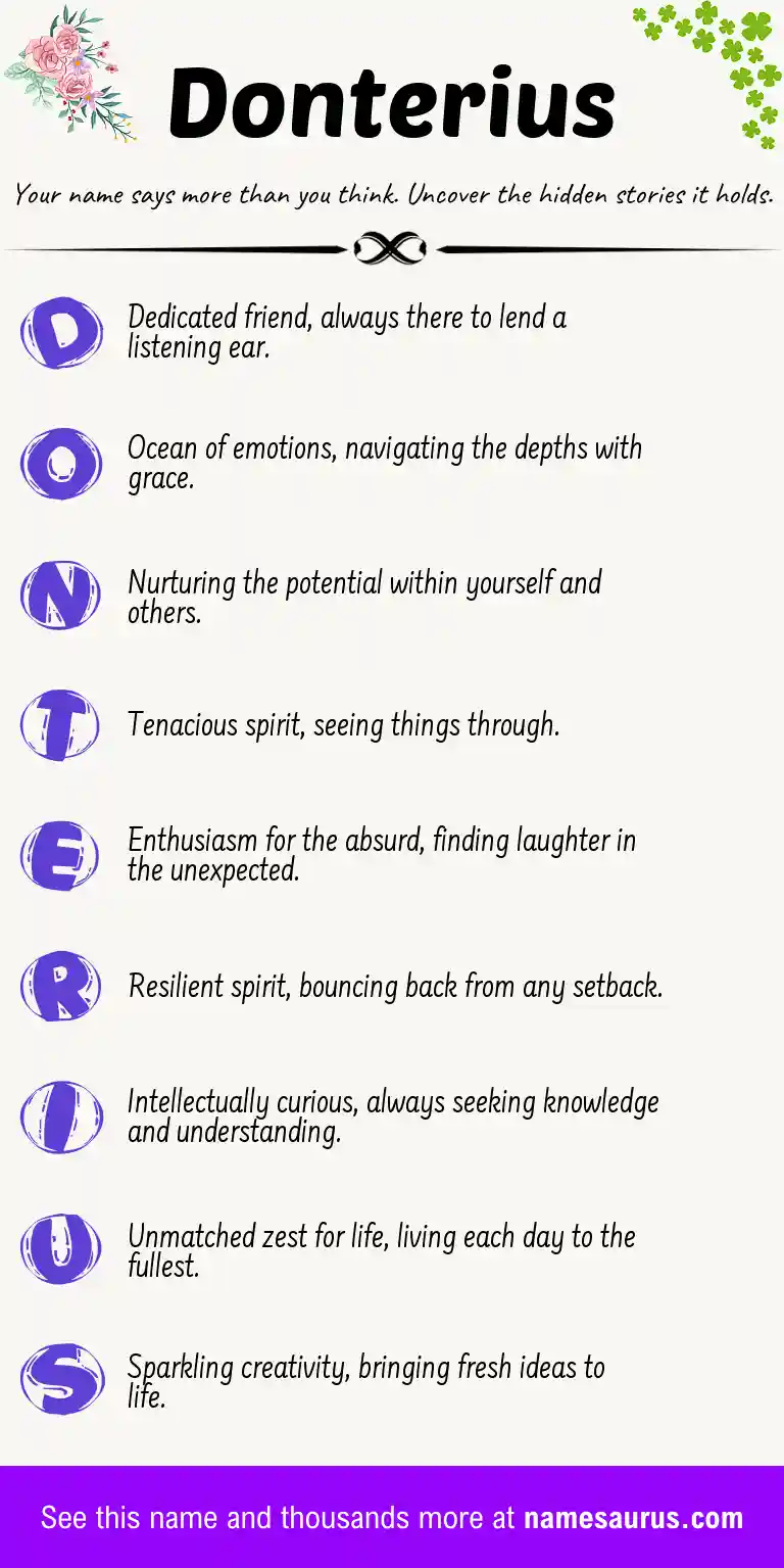 Acrostic poem about Donterius.