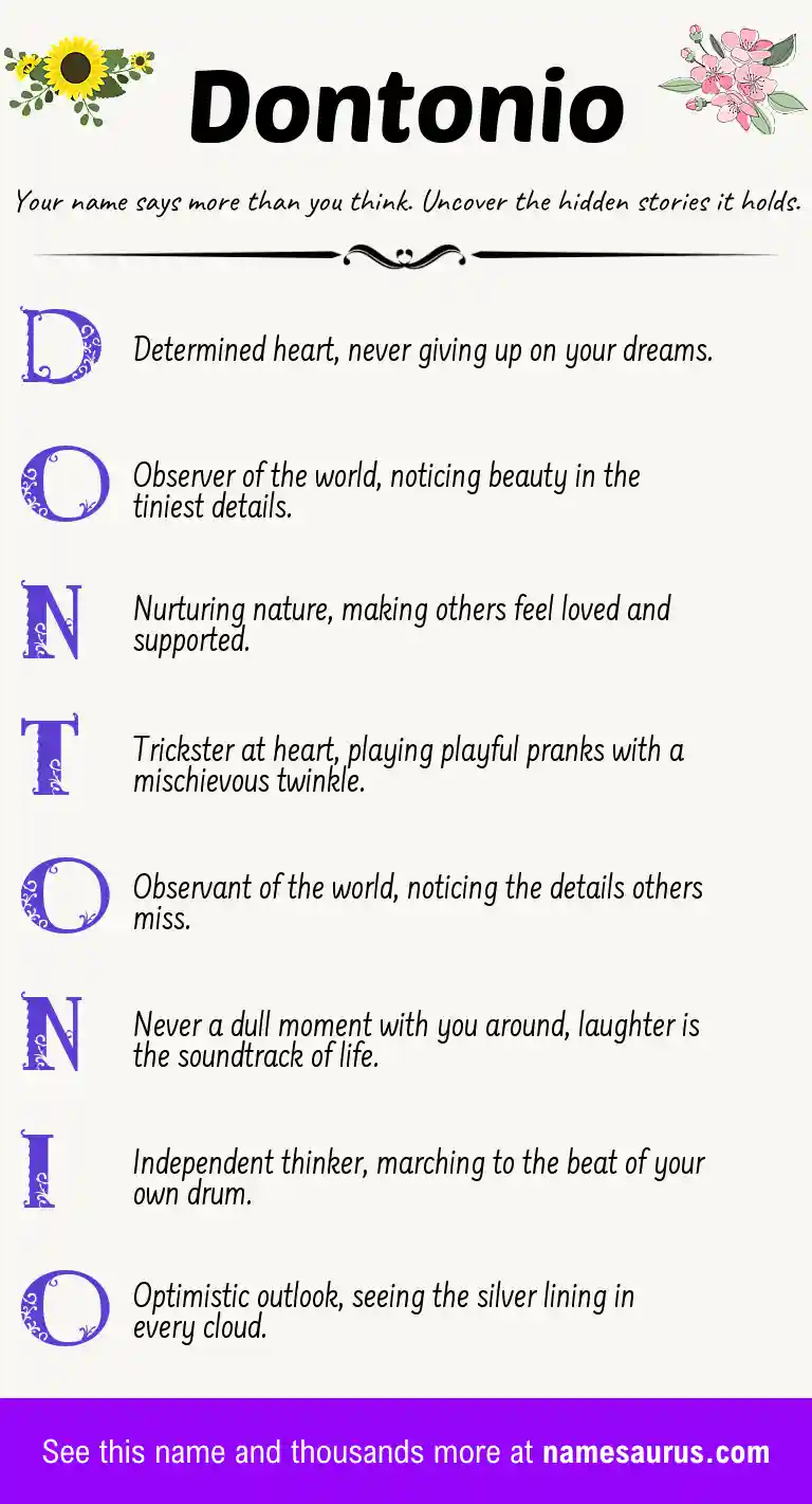 Acrostic poem about Dontonio.