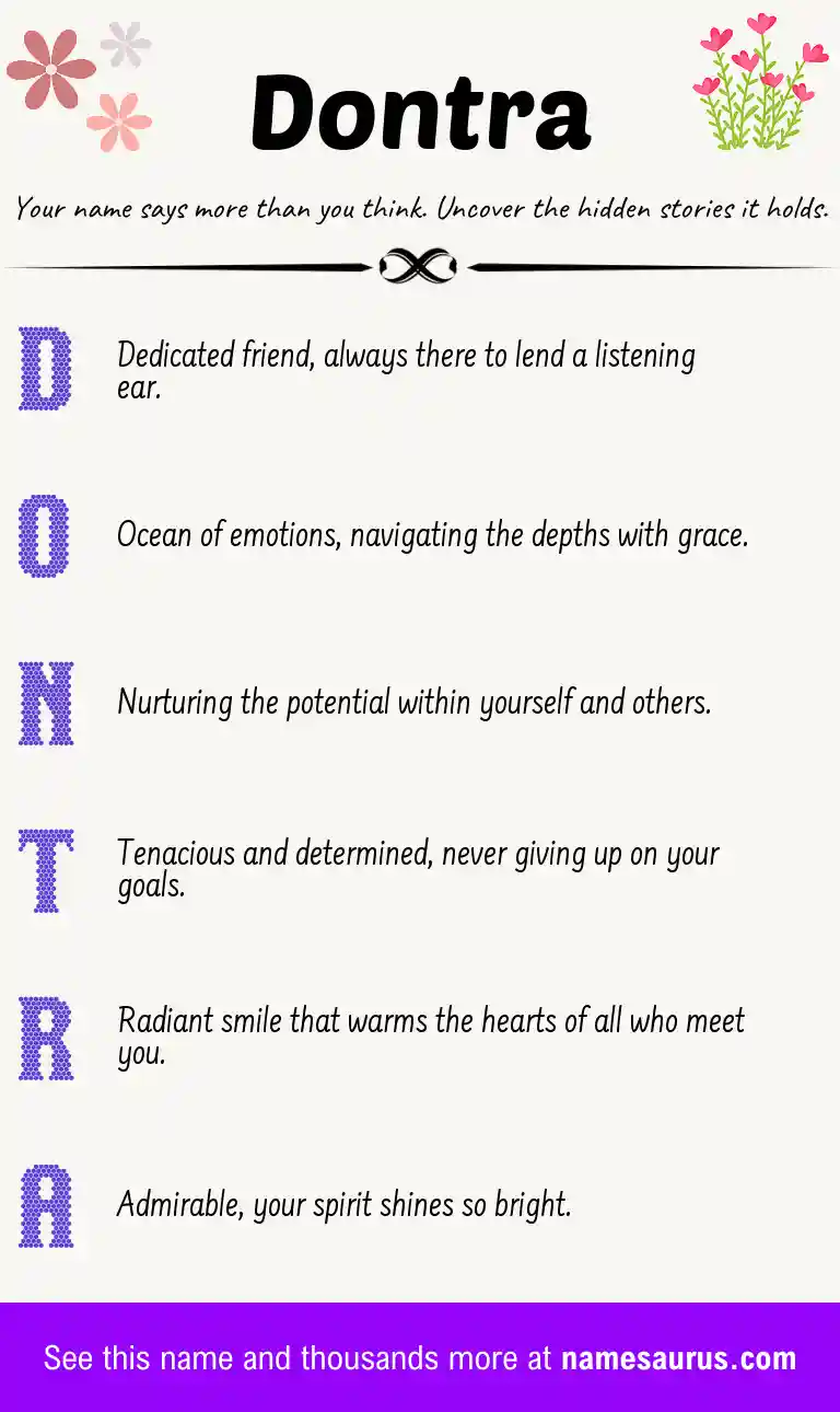 Acrostic poem about Dontra.