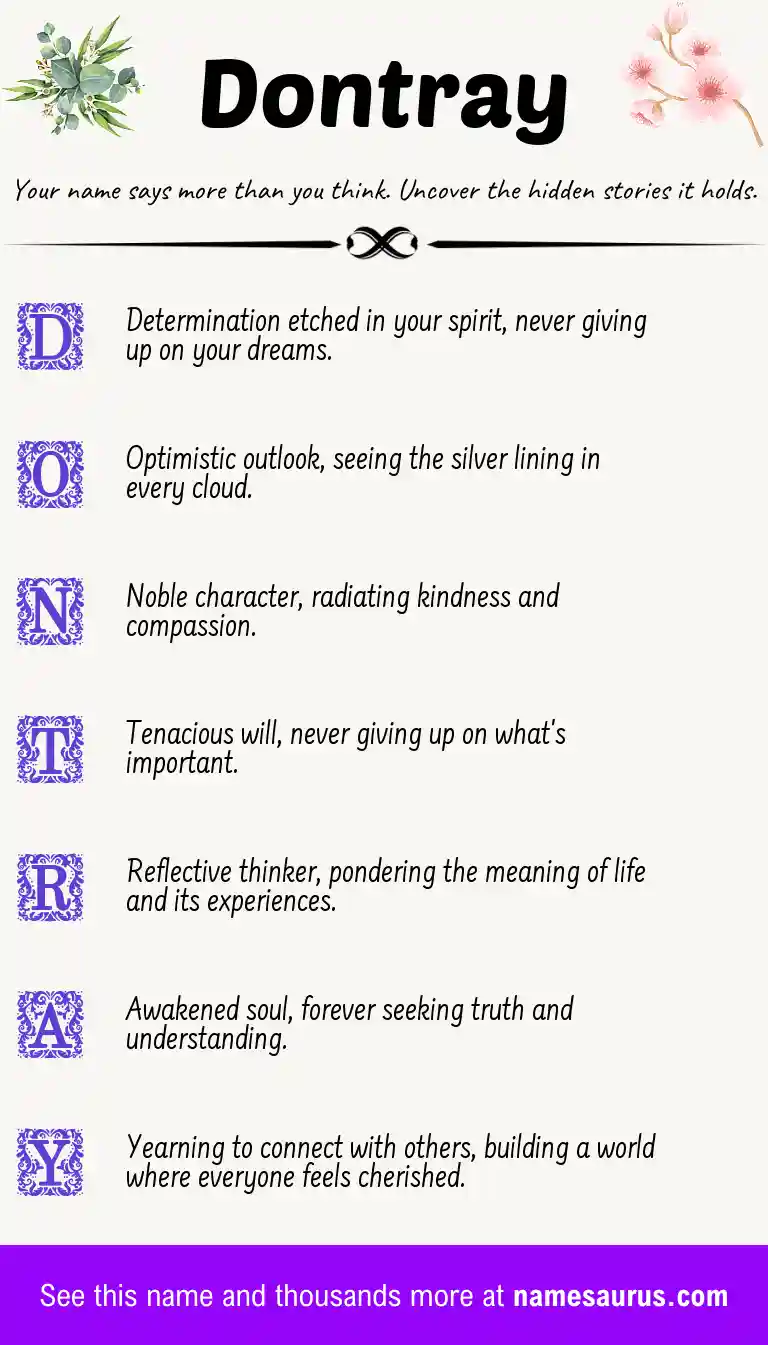 Acrostic poem about Dontray.
