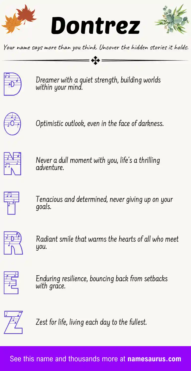 Acrostic poem about Dontrez.