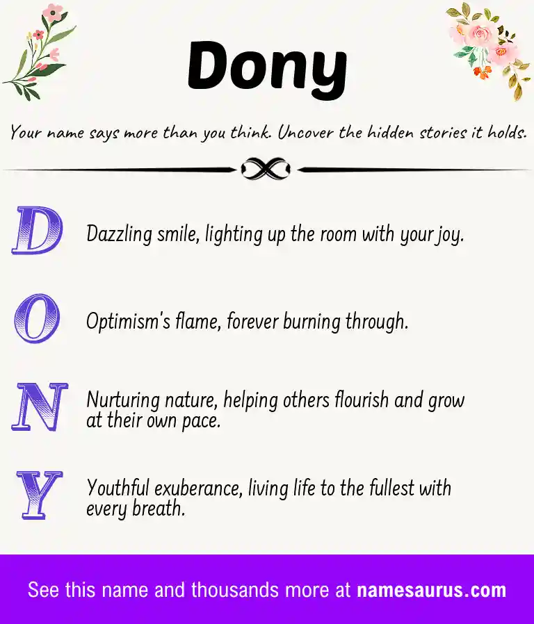 Acrostic poem about Dony.