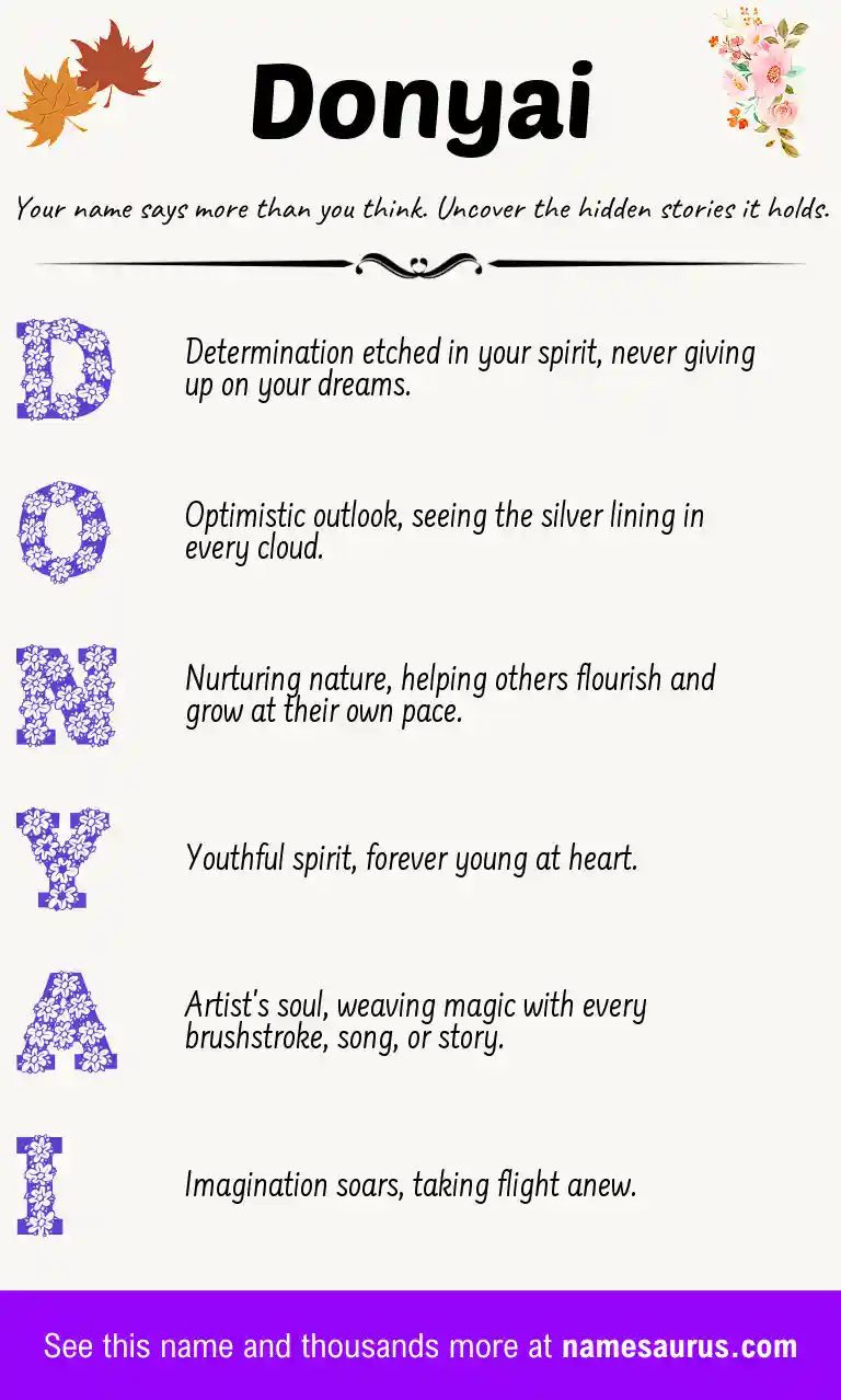 Acrostic poem about Donyai.