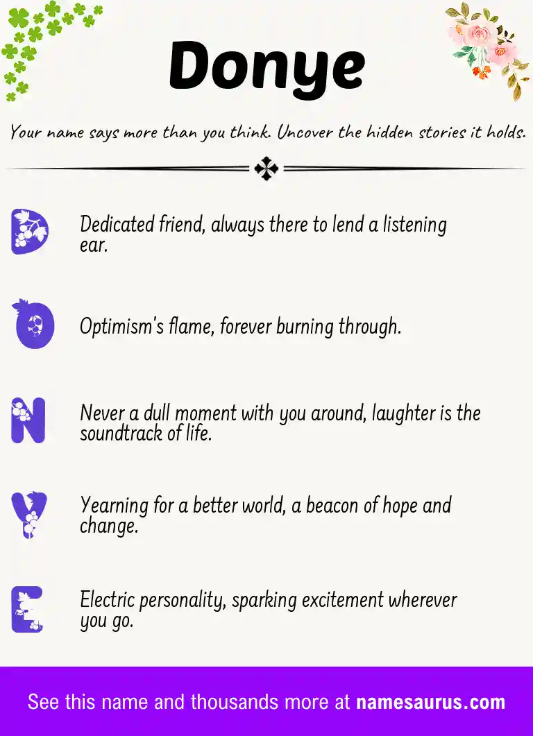 Acrostic poem about Donye.